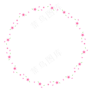 唯美粉色爱心樱花花环