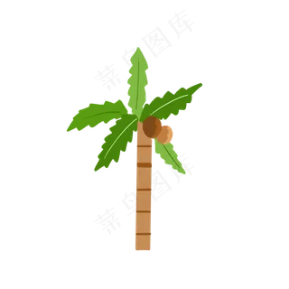 春天夏天茂盛的椰子树