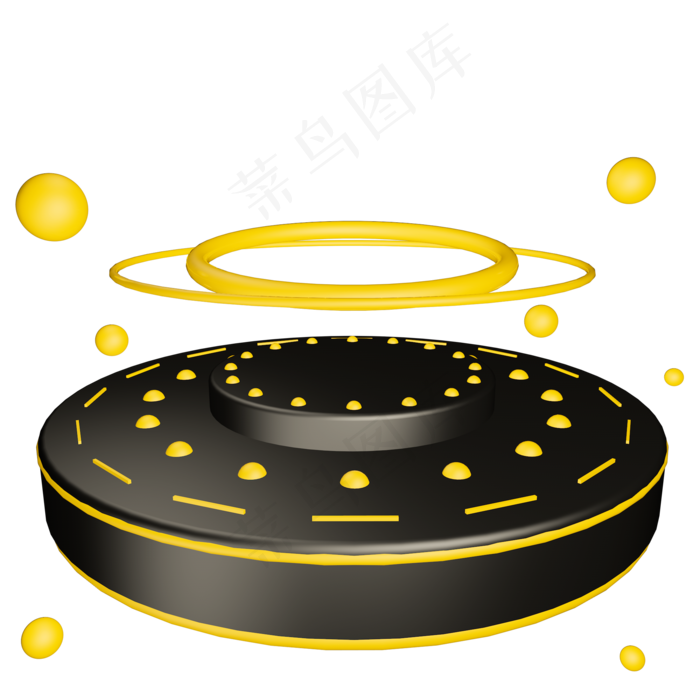 C4D黑金风装饰舞台展台,免抠元素