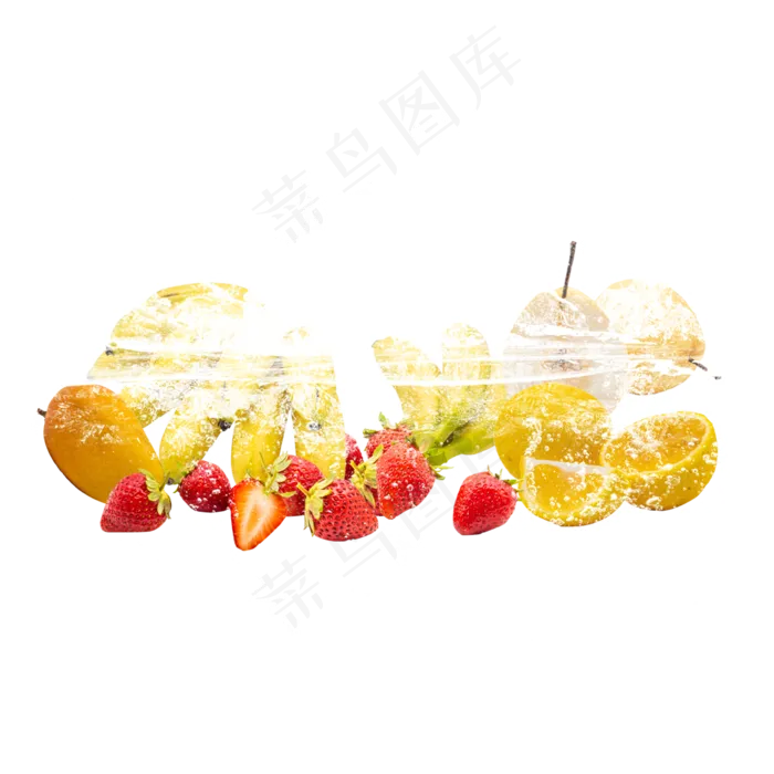 冰饮水果草莓芒果橙子,免抠元素(2000X2000(DPI:300))psd模版下载