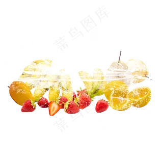 冰饮水果草莓芒果橙子,免抠元素