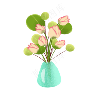 绿色花瓶花束