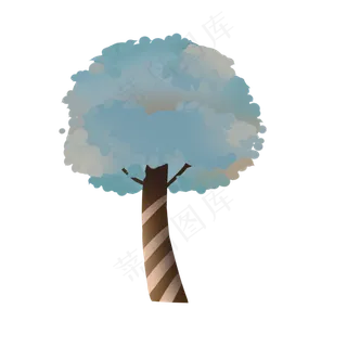 植树节蓝色小清新商用树木