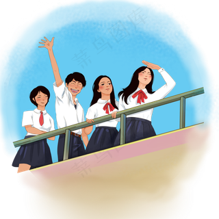 青年节青年人物装饰画