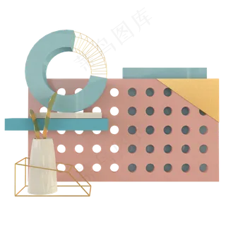 c4d立体家居电商装饰几何体免
