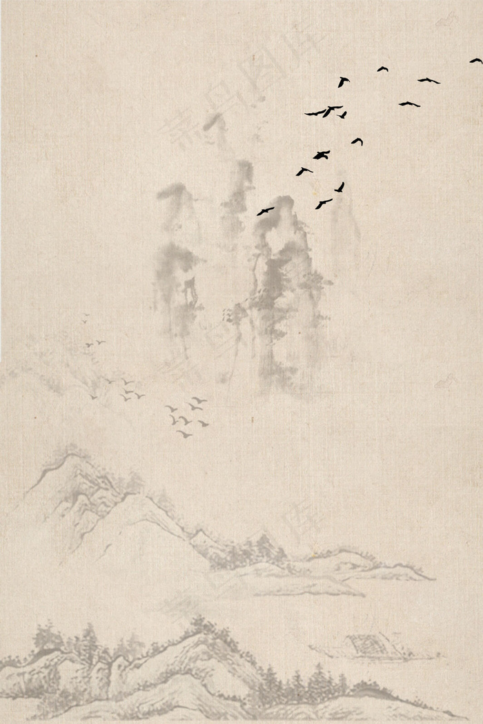 淡雅水墨古风背景