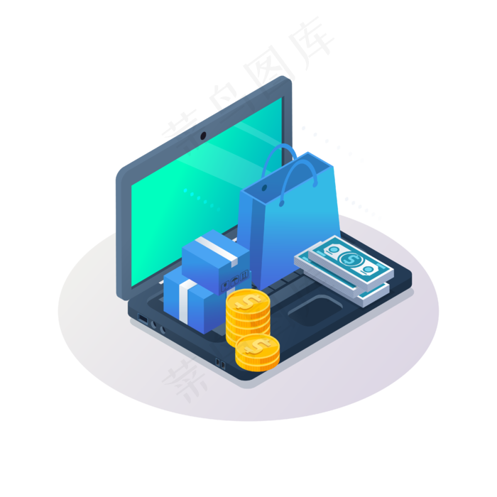 矢量手绘卡通金币笔记本,免抠元素