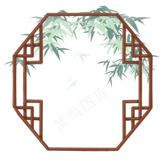 古风复古窗棂PNG素材,免抠元素