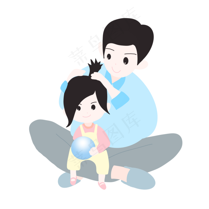 给小女孩扎头发