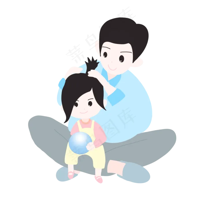 给小女孩扎头发(2000X2000(DPI:300))psd模版下载