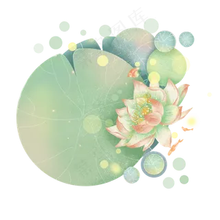 荷塘中的一朵荷花文字框PNG图片,免抠元素