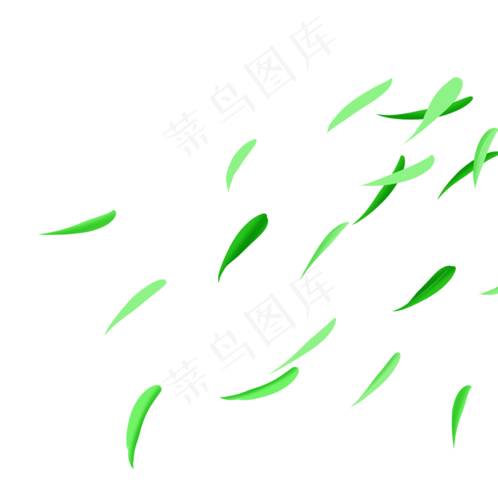 绿色简约漂浮状柳叶