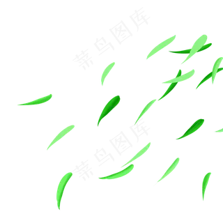 绿色简约漂浮状柳叶