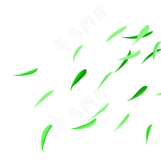 绿色简约漂浮状柳叶