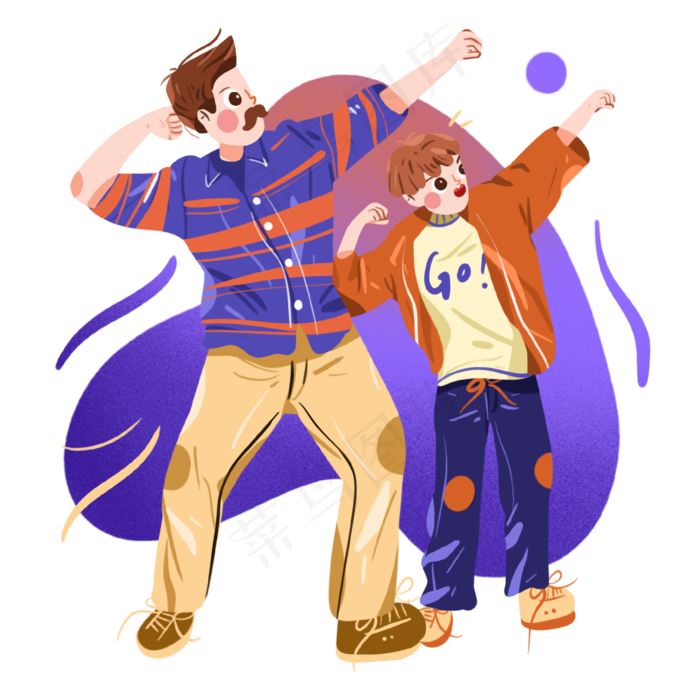 父亲节父子握拳姿势