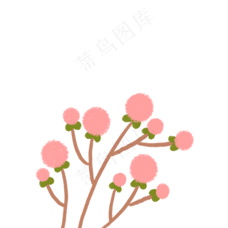 手绘一枝粉色的花