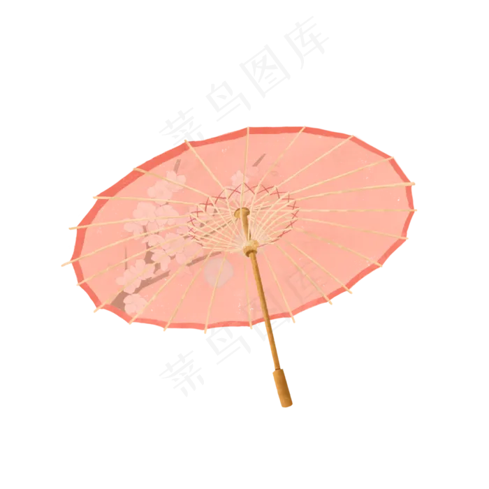 粉色折叠油纸伞中国古典PNG,免抠元素(3000X3000(DPI:300))psd模版下载