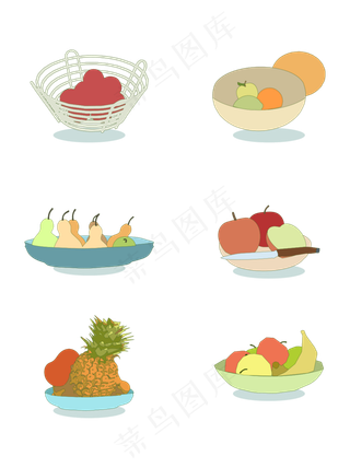 扁平简约手绘风卡通立秋丰收水果