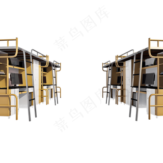 仿真寝室床位png图,免抠元素