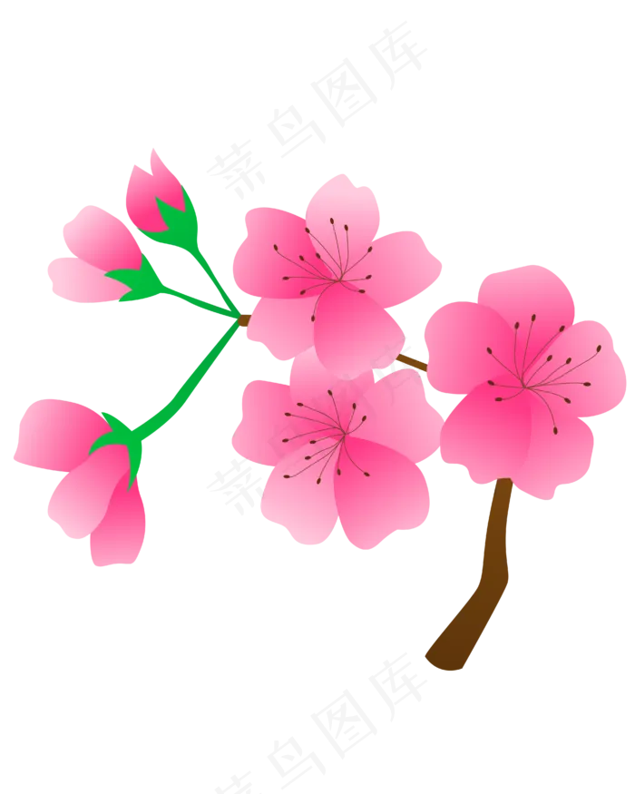 卡通免扣粉色花朵(2000X2000(DPI:300))ai矢量模版下载