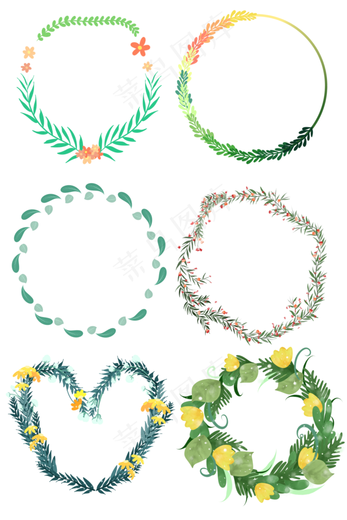 卡通手绘创意叶子边框