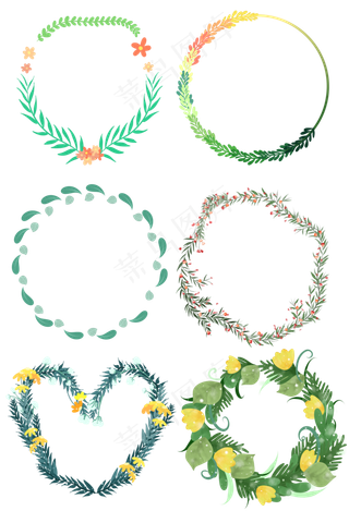 卡通手绘创意叶子边框