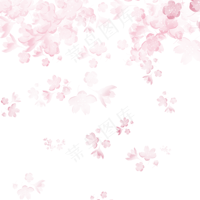粉色樱花飞舞漂浮,免抠元素(2000X2000(DPI:300))psd模版下载
