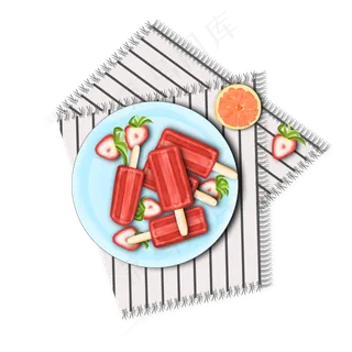 手绘卡通红色冰棍