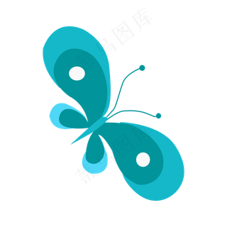 矢量蓝色蝴蝶图案