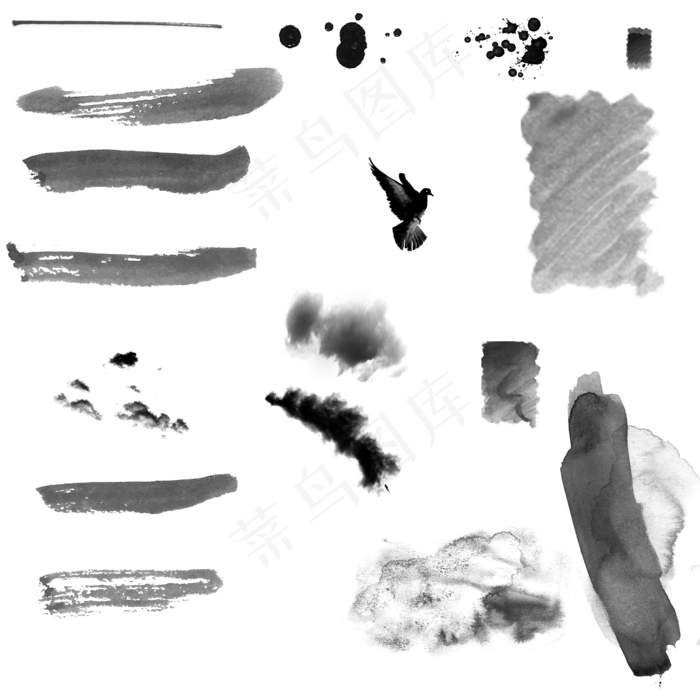 毛笔笔触笔刷全套