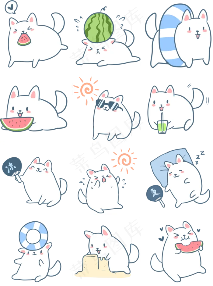 小萨摩与夏天(2000X2680(DPI:300))psd模版下载