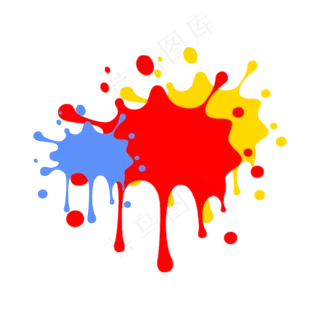创意泼墨五颜六色,免抠元素