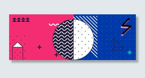 电商几何图形孟菲斯大促banner