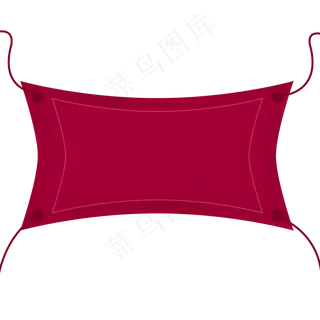 卡通矢量紫色飘逸旗帜,免抠元素