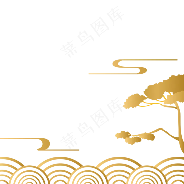 中国风传统烫金底纹,免抠元素