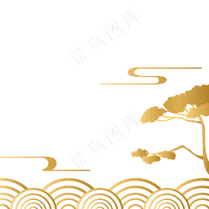中国风传统烫金底纹,免抠元素