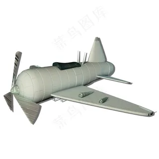 零式战机c4d创意建模,免抠元素