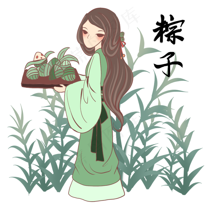 端午节美人与粽子(2480X2480(DPI:299))psd模版下载