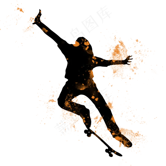 开学季滑板社团招新剪影,免抠元素(2000X2000(DPI:300))psd模版下载
