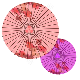 装饰古风油纸伞元素,免抠元素