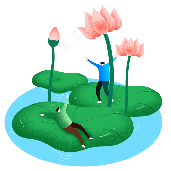 夏至荷花开花(2000X2000(DPI:300))psd模版下载