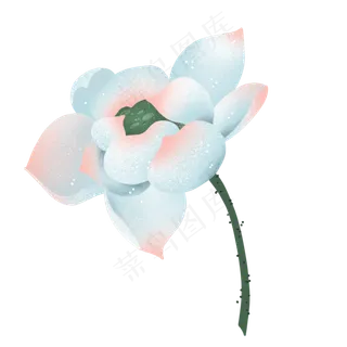 唯美蓝色渐变荷花