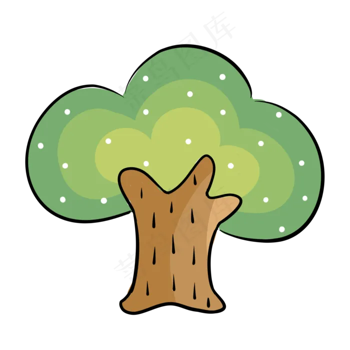 卡通树纹理笔刷(2000*2000px 72 dpi )ai矢量模版下载