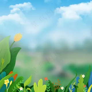 户外绿叶风景保健品PSD分层主图