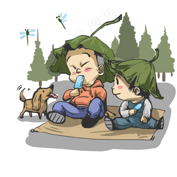 二十四节气夏至吃冰棍的兄弟