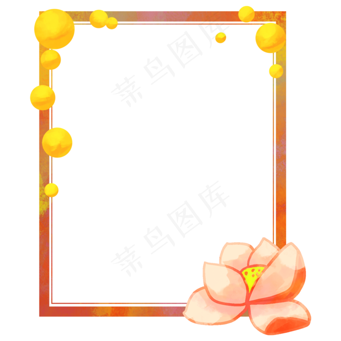 中秋节荷花边框(2000X2000(DPI:300))psd模版下载