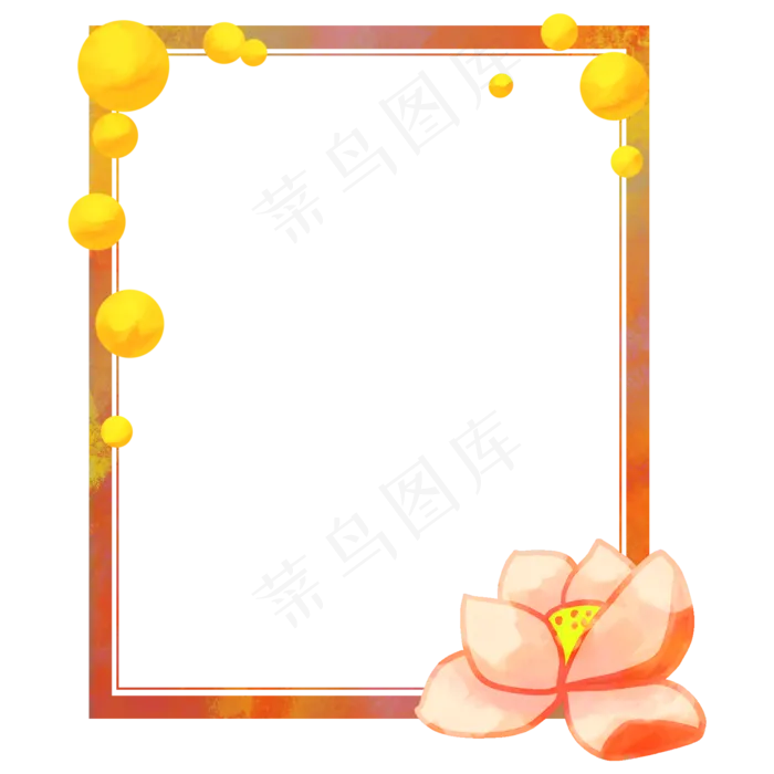 中秋节荷花边框(2000X2000(DPI:300))psd模版下载