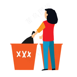 卡通风格保洁阿姨工作