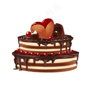 矢量手绘卡通蛋糕,免抠元素