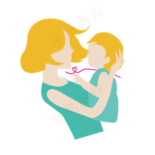 免扣卡通孕妇人物